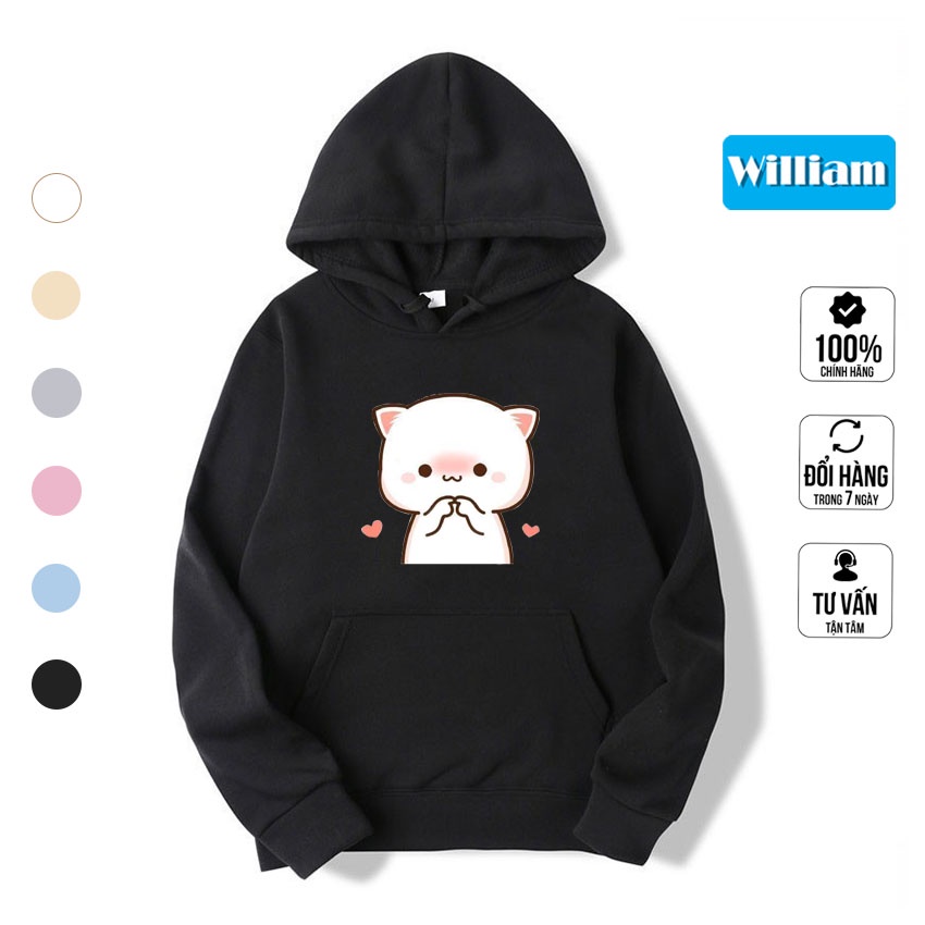 Áo hoodie nam nữ hình Mèo dễ thương chất nỉ bông dày dặn, in Pet cao cấp William - DS206