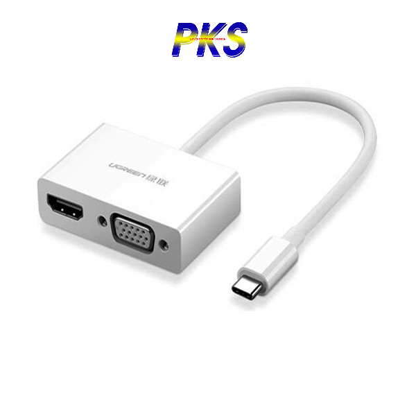 Cáp chuyển USB Type C to HDMI/VGA hỗ trợ full HD 3D 4Kx2K Ugreen 30843