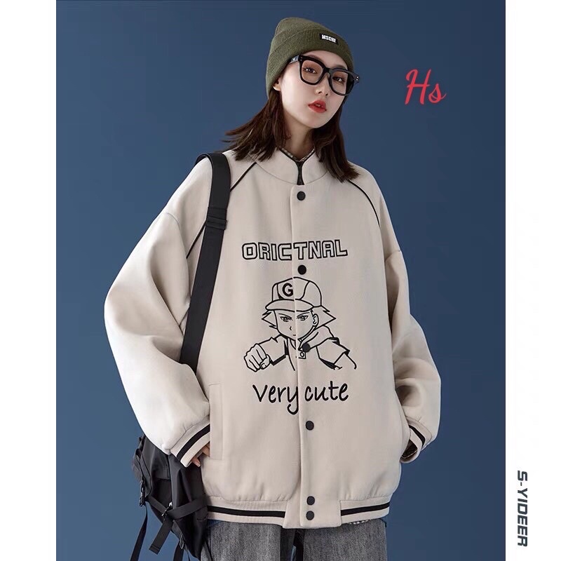 Áo khoác nỉ nam nữ bomber unisex Cậu bé very cute | BigBuy360 - bigbuy360.vn