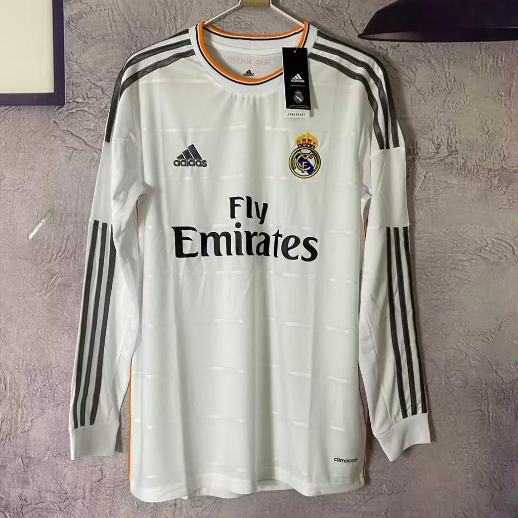 Real-- Ma--drid Home 13/14  dài tay áo bóng đá tops S-2XL * Chất lượng cao *T-shirt
