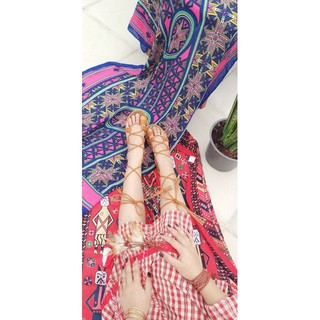 Dép Sandal Boho Cột Dây Chiến Binh Tua Rua  - D80