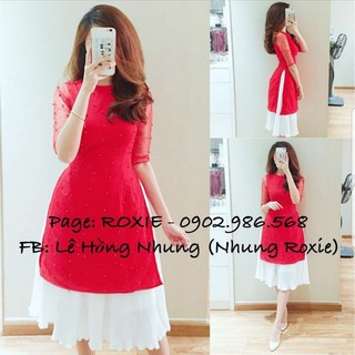Đầm đỏ cổ tàu