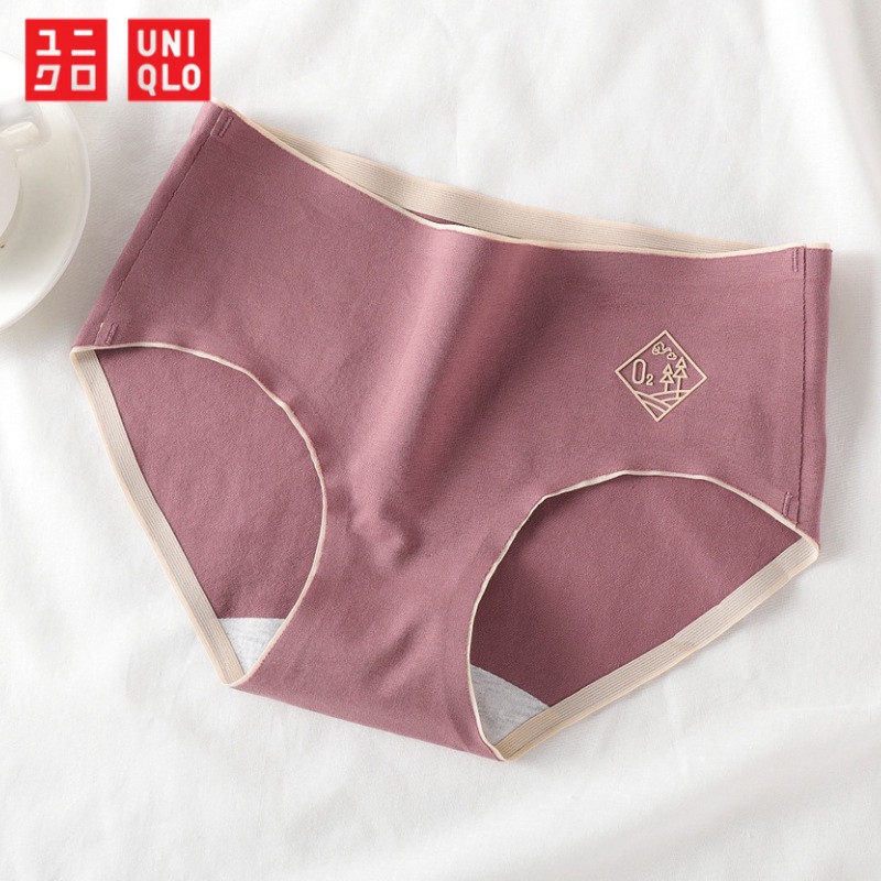 Uniqlo Quần Lót cotton Không Đường May Kháng Khuẩn Thoáng Khí Cho Nữ