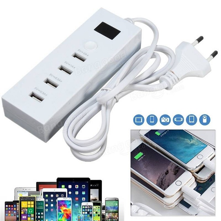 HUB USB Chia 4 Cổng Adapter - Hub sạc dự phòng điện thoại