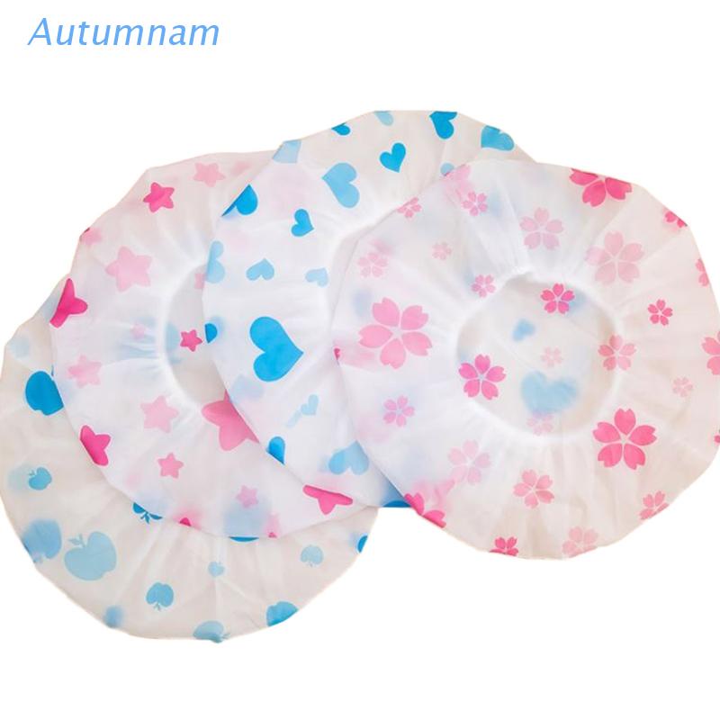 1 Mũ Trùm Đầu Tắm Co Giãn Chống Thấm Nước Họa Tiết Chấm Bi Dễ Thương