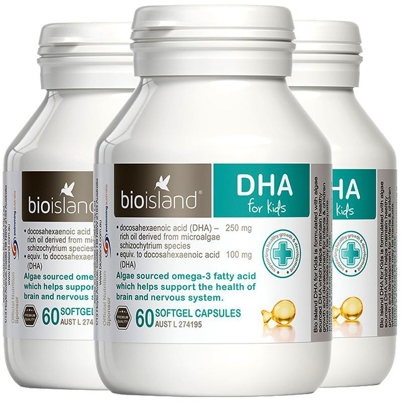 Dầu cá cho bé Bio Island DHA Kids 60 Capsules