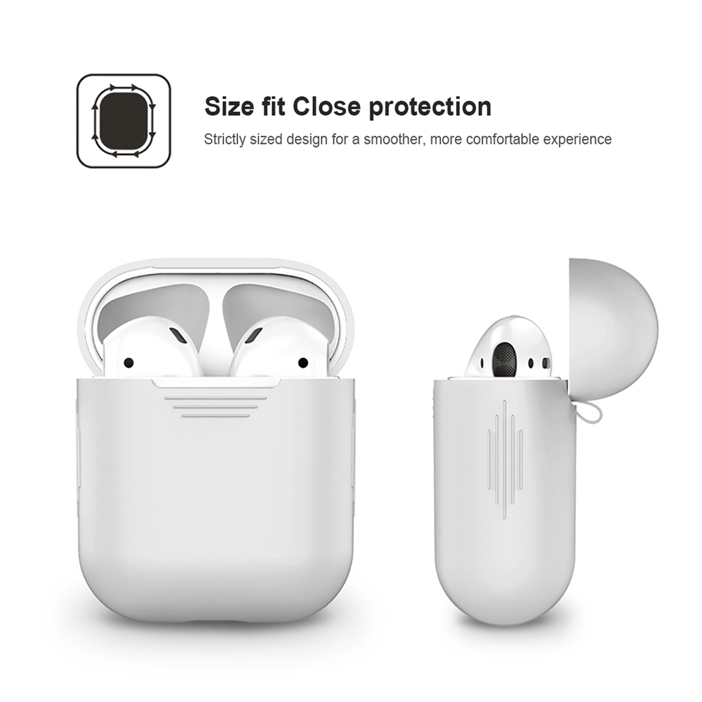 Vỏ bọc silicone bảo vệ hộp đựng tai nghe Airpods Pro/Inpods 12 chống sốc màu macaron gắn móc khóa tiện lợi