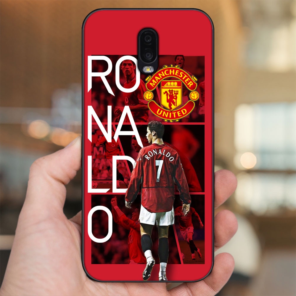 Ốp lưng Samsung J7 Plus viền đen in hình Cristiano Ronaldo MU Manchester United CR7