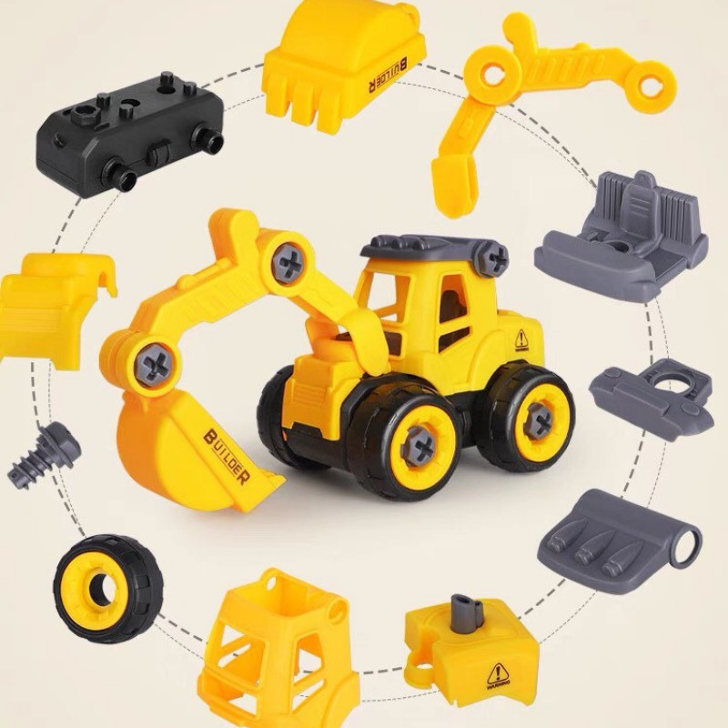 Ô tô đồ chơi trẻ em set 6 xe cẩu cho bé rèn luyện khả năng vận động DC004
