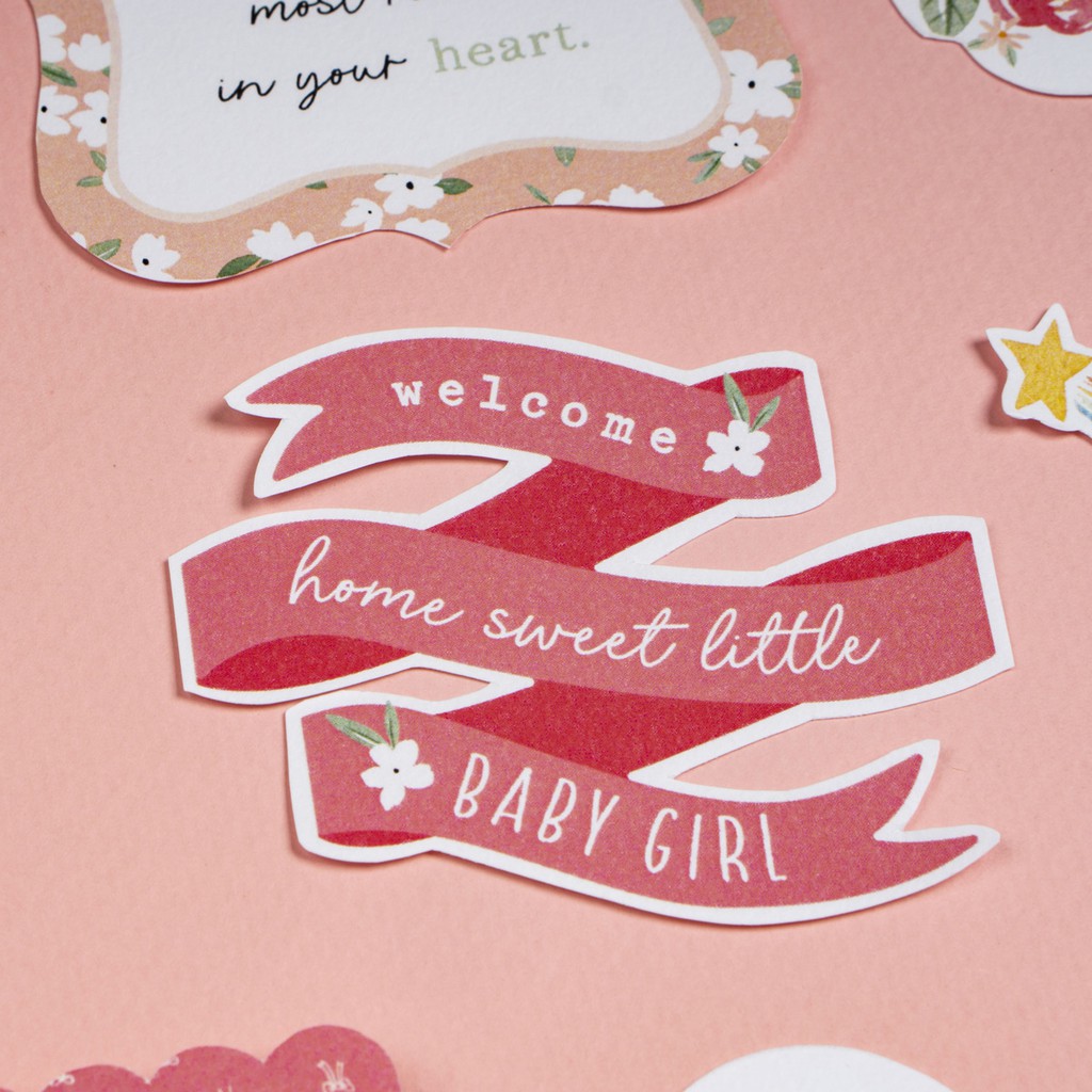 Set giấy làm scrapbook - Chủ đề Its A Girl (Collection Kit)