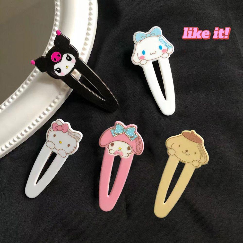 Kẹp Tóc Họa Tiết Hình Học Kuromi Kitty Cinnamoroll Melody Dành Cho Nữ