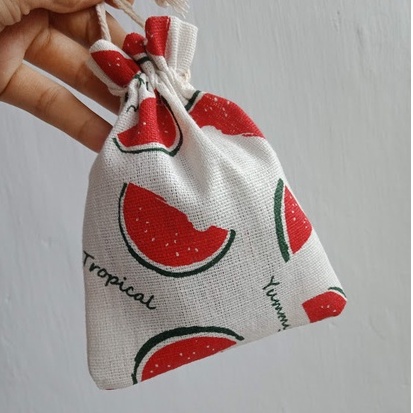 Túi vải bố linen mềm size nhỏ nhiều họa tiết hoa lá mèo gấu con dễ thương đựng phụ kiện trang sức trang trí