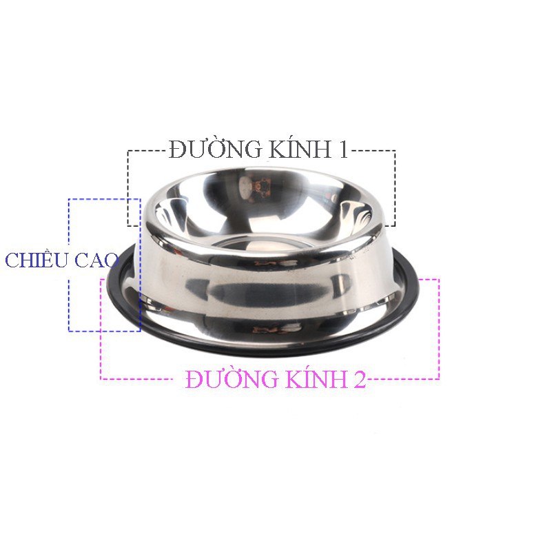 Bát ăn inox chống trượt cho thú cưng