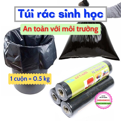 [AN TOÀN] Túi đựng rác sinh học SALE Túi rác cuộn tự phân hủy siêu dai nilon đựng rác đen thân thiện với môi trường