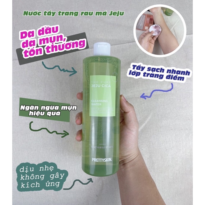 Tẩy trang rau má Jeju Pretty Skin 500ml