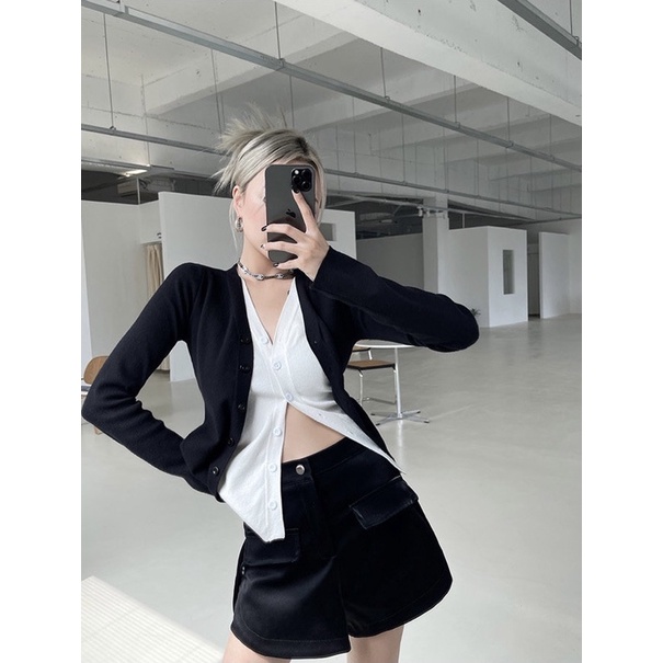 Áo cadigan body dáng liền thiết kế cao cấp
