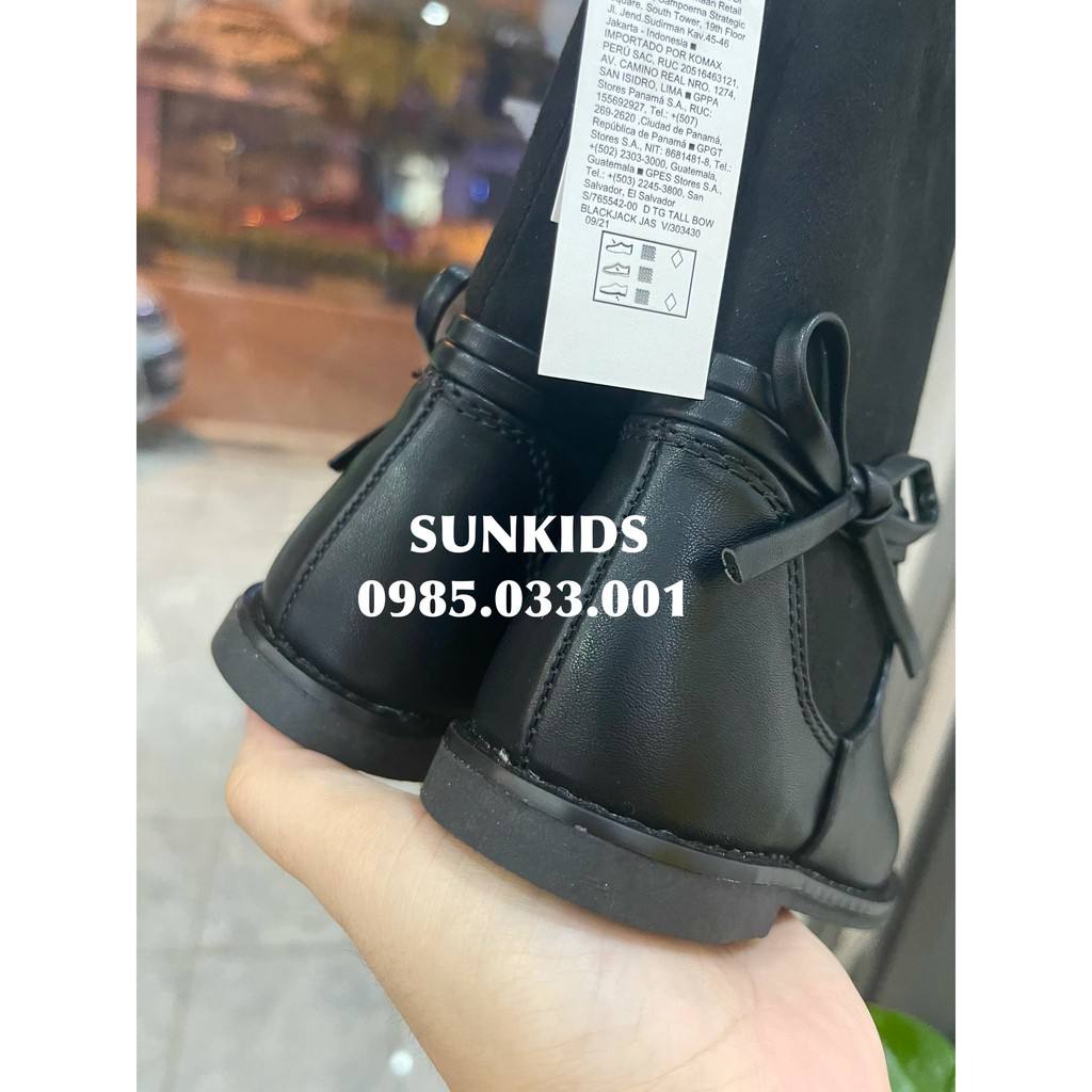 Boot da Old. Navy đen phối nơ kéo khóa