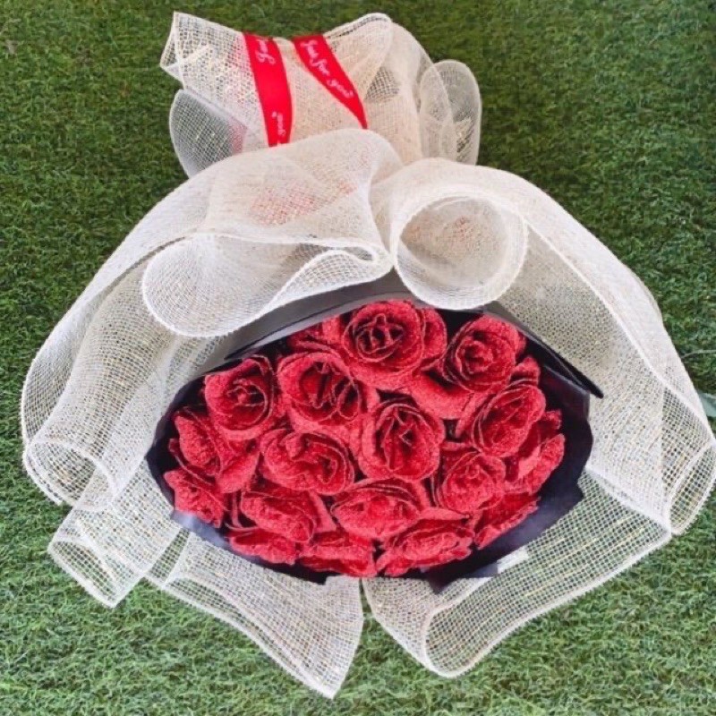 Hoa hồng nhũ kim tuyến hộp 30 bông