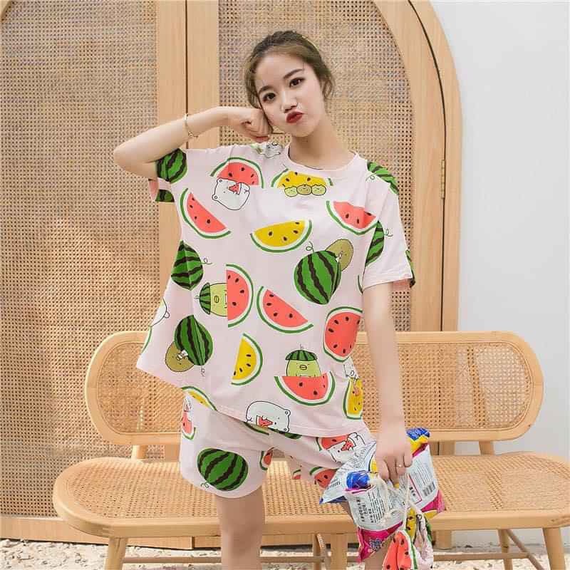 BỘ MẶC NHÀ HÌNH TRÁI CÂY 7 MẪU CUTE - BỘ NGỦ HỌA TIẾT HOA QUẢ