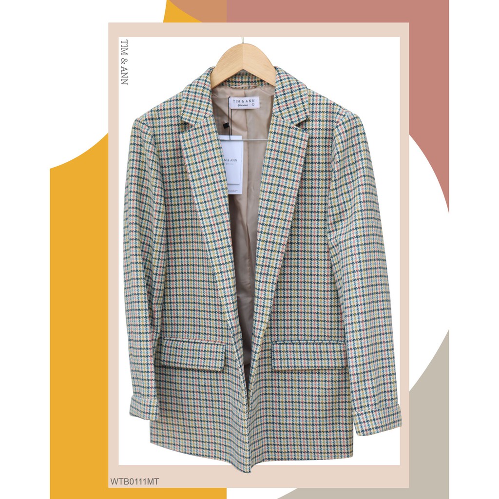 Áo Blazer Nữ  2 Lớp Dáng Suông - Caro Dạ 0111MT - Thời Trang Nữ Tim & Ann | BigBuy360 - bigbuy360.vn