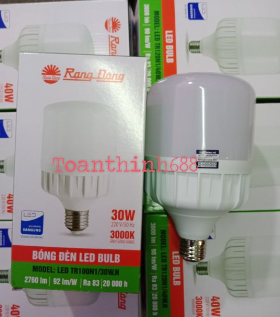 Bóng đèn Led trụ Rạng Đông chíp Led Samsung ánh sáng vàng + trắng