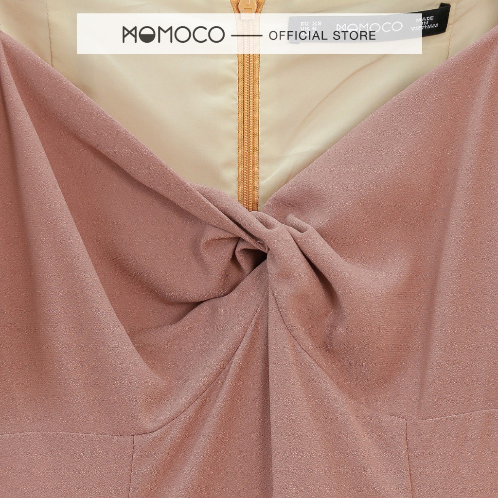Đầm Thiết Kế Nữ MOMOCO Chất Cát Vặn Nút Ngực Dáng Ôm Xòe Cộc Tay M2805
