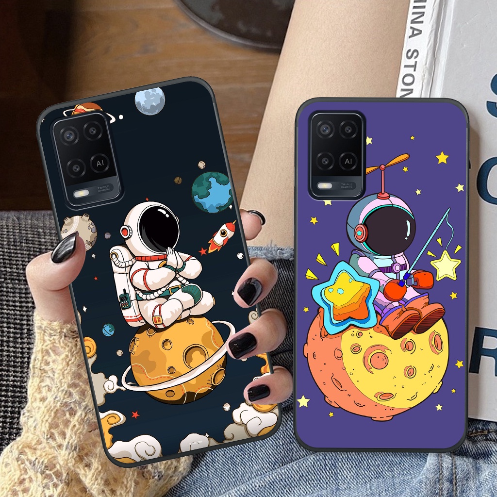 Ốp lưng Oppo A54 vũ trụ, phi hành gia ốp điện thoại viền dẻo thời trang cao cấp