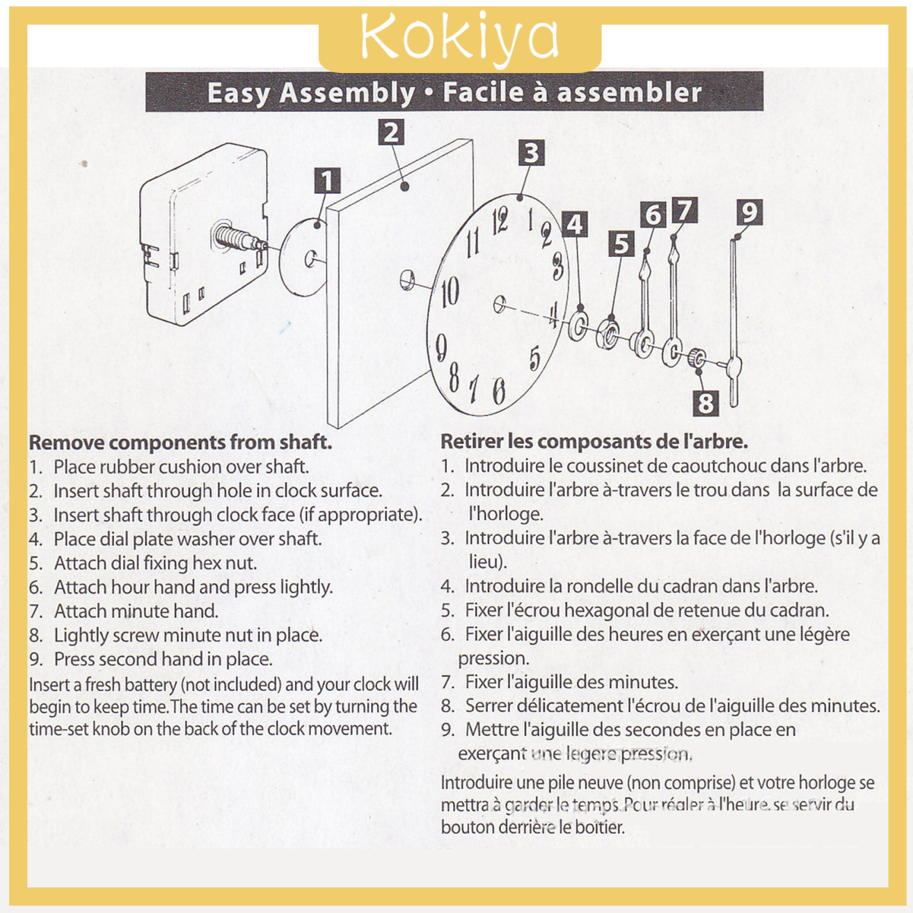 Wall Clock Movement Mechanism Clock Repair Parts DIY Motor Kit 4 Pairs Hands