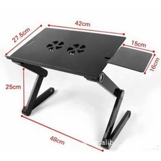 (Có giá đỡ chuột và quạt tản nhiệt] Bàn học gấp gọn,Bàn để Laptop đa năng trên giường tiện dụng