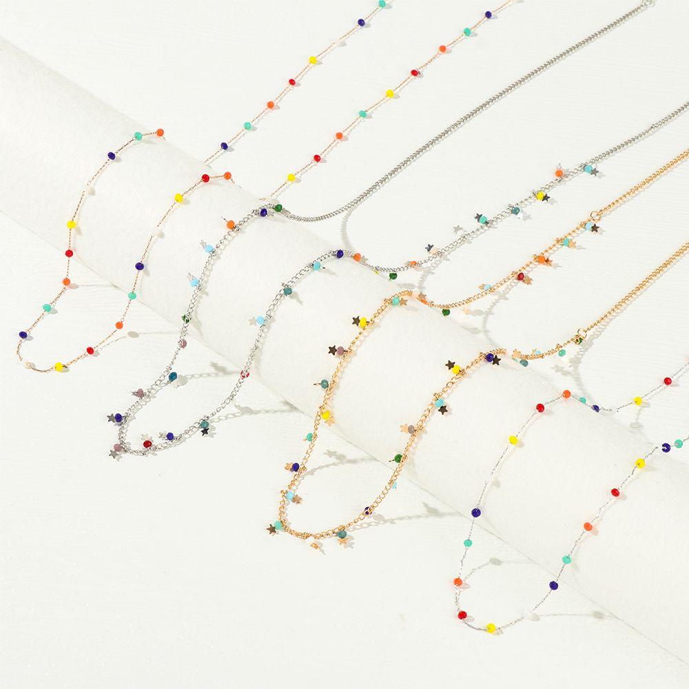 Dây Đeo Thắt Lưng Xỏ Hạt Tròn Nhiều Màu Sắc Cho Nữ