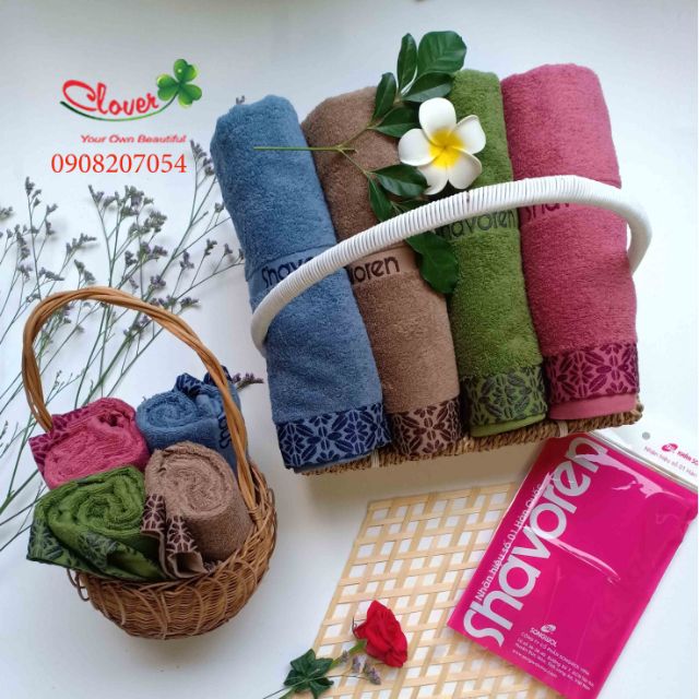 Khăn tắm 100% Coton thiên nhiên hiệu Shavoren Hàn Quốc