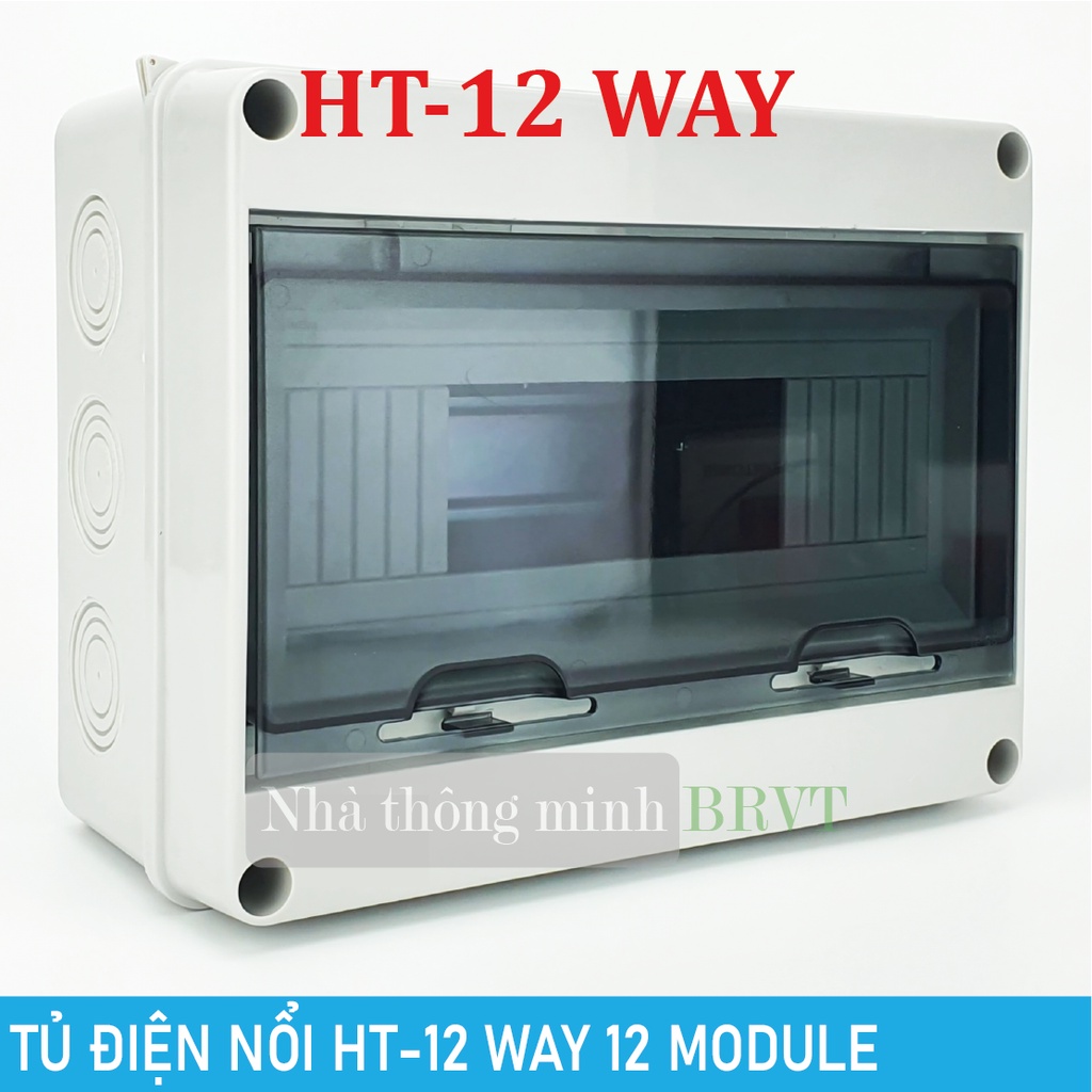 Tủ điện nhựa chống nước HT-12 WAY 12 module – Hộp điện lắp nổi
