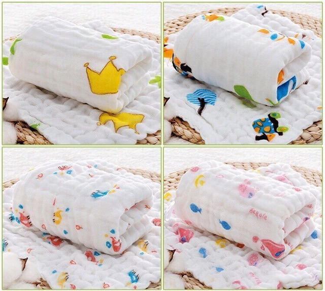 Khăn xô rửa mặt xuất nhật 6 lớp cho bé loại to đẹp