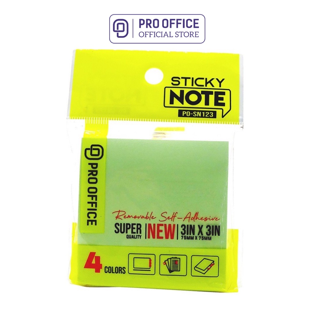 Giấy Ghi Chú PRO OFFICE Bám Dính Chắc Chắn, Bắt Mực Tốt, Nhanh Khô SN123/133/143