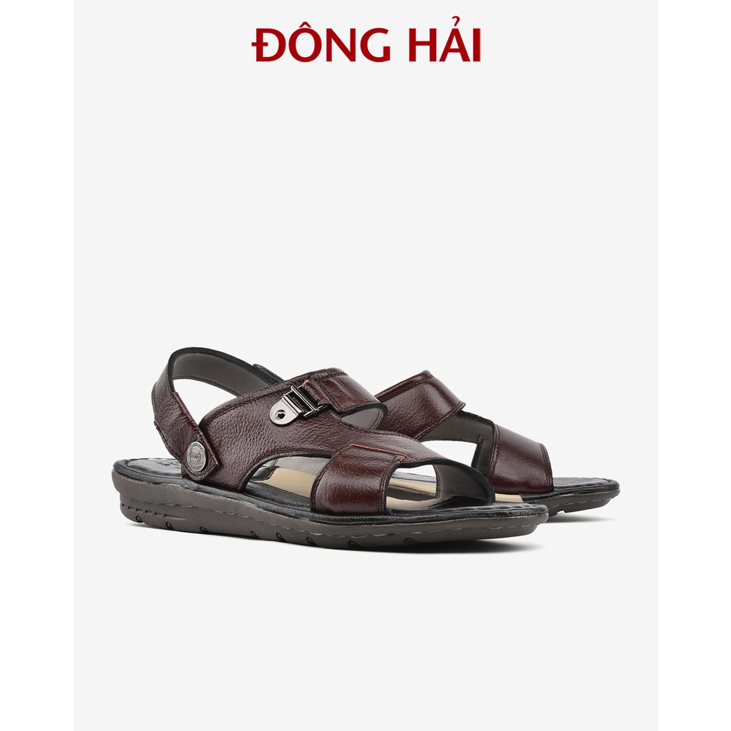 Giày Sandal nam Đông Hải quai ngang chất liệu da bò cao cấp đế  cao su chắc chắn - S1110