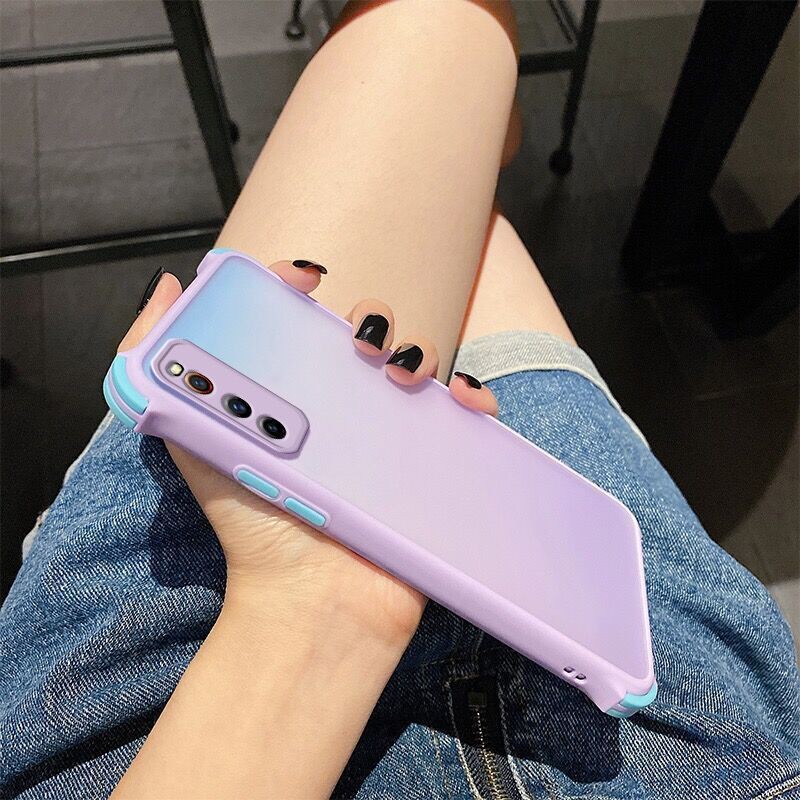 Ốp lưng xiaomi redmi note 8/ note 8 pro/ note 9/ note 7/ note 9 Pro/ note 9s nhám viền màu chống sốc 4 góc bảo vệ camera