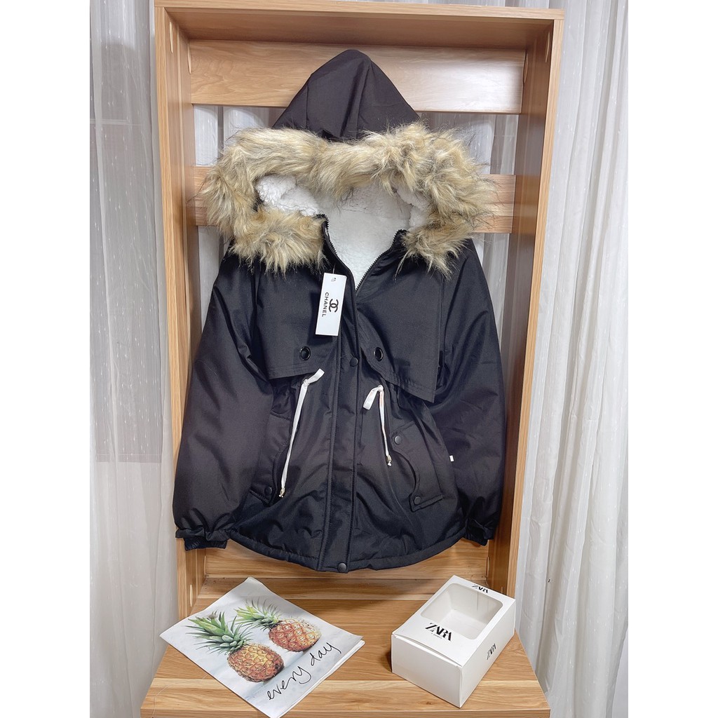 Áo khoác phao nữ hàng QCCC mới nhất 2022 paka lót lông QC