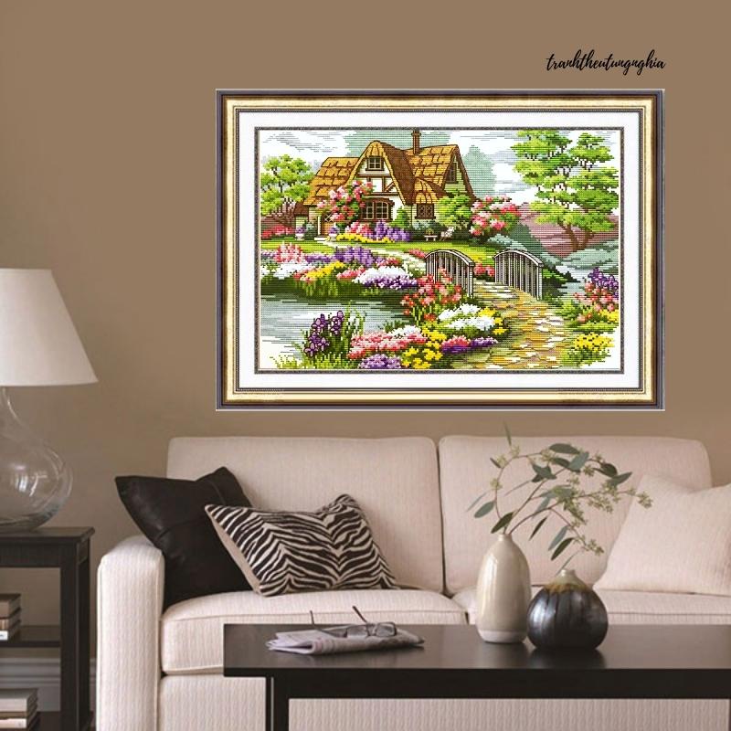 Tranh thêu chữ thập tổ ấm hạnh phúc 51cm x 40cm