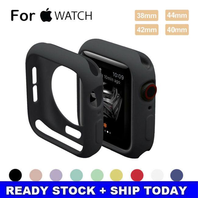 Vỏ silicon ốp bảo vệ đồng hồ thông minh cho Apple Watch Series 4 3 2 1