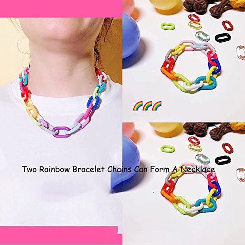 We Flower Vòng Tay Dây Xích Acrylic Màu Cầu Vồng Thời Trang Mùa Hè Cho Nữ