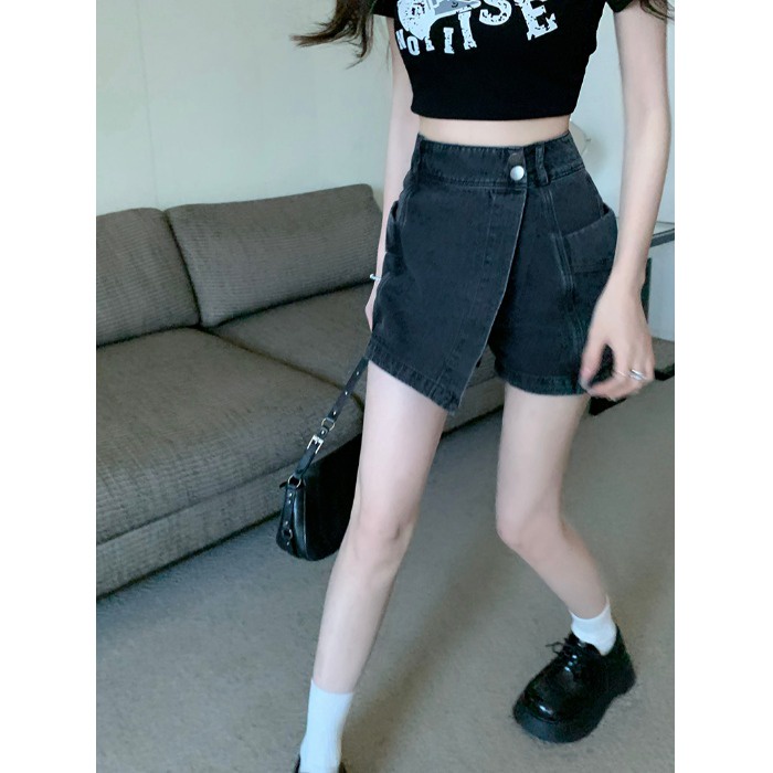 Chân Váy Jeans Lưng Cao Thời Trang Quyến Rũ Cho Nữ