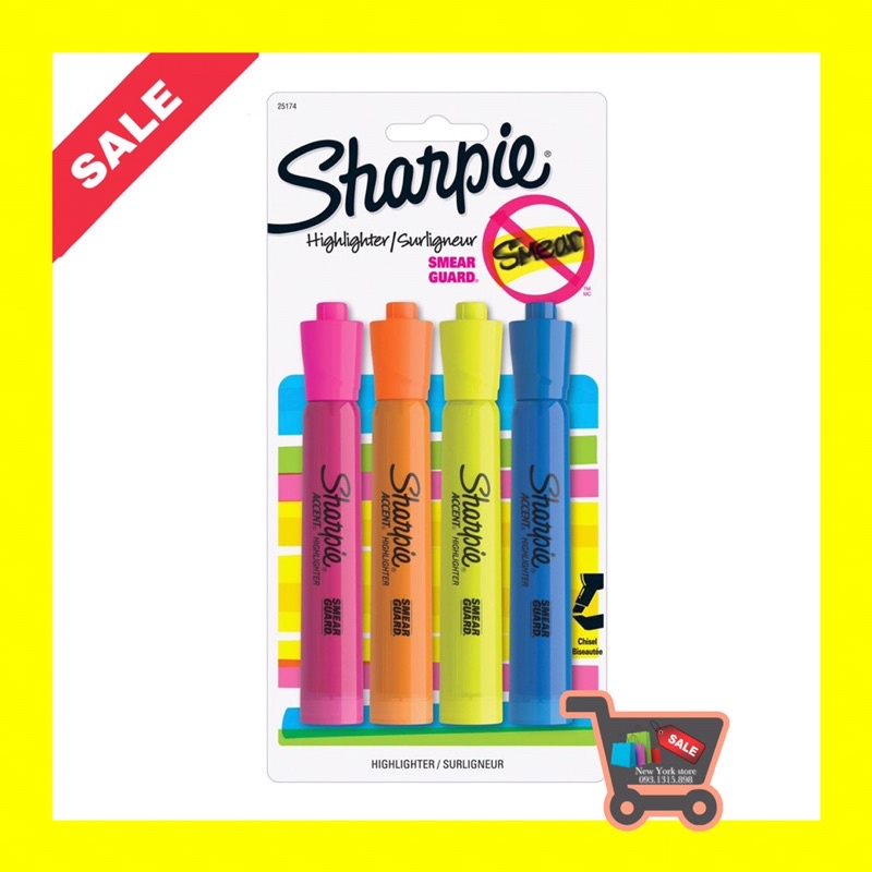 🌈Set 4 bút dạ Sharpie Highlighter chính hãng USA 🇺🇸