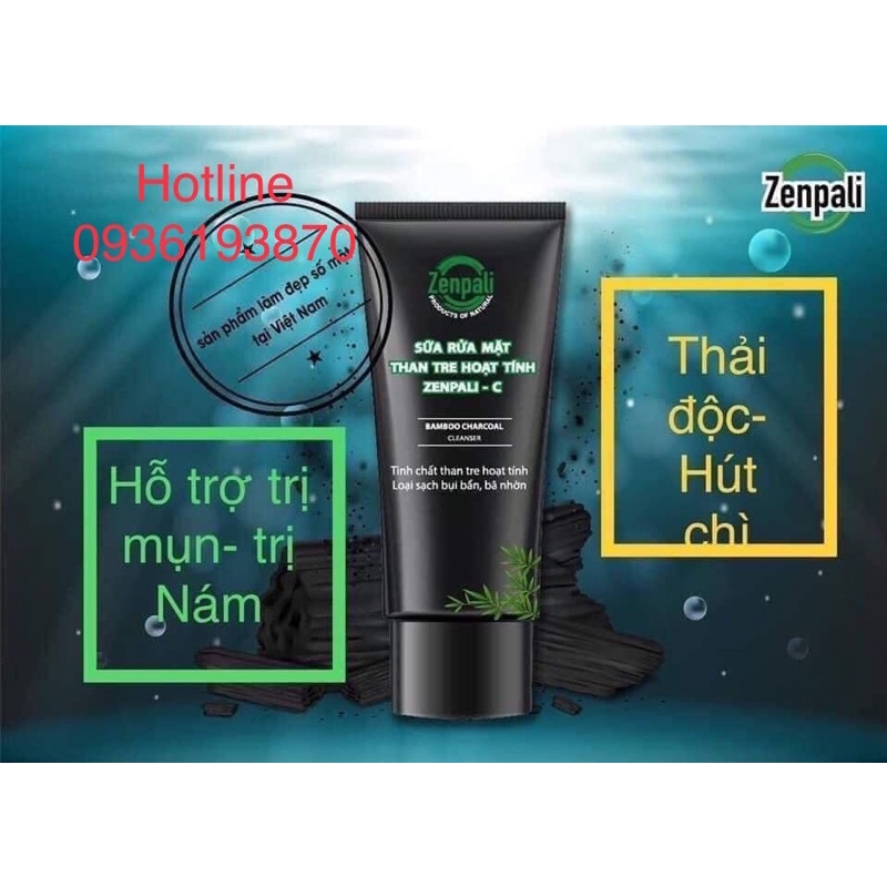 SỮA RỬA MẶT ZENPALI-C  [CHÍNH HÃNG] ❤️ SỮA RỬA MẶT THAN TRE HOẠT TÍNH TRUYỀN TRẮNG ZENPALI