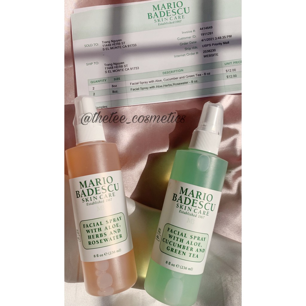 Nước hoa hồng dạng xịt Mario Badescu spray