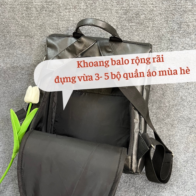 Balo nữ kiêm túi đeo chéo thời trang cao cấp chống thấm nước - BL02 Da