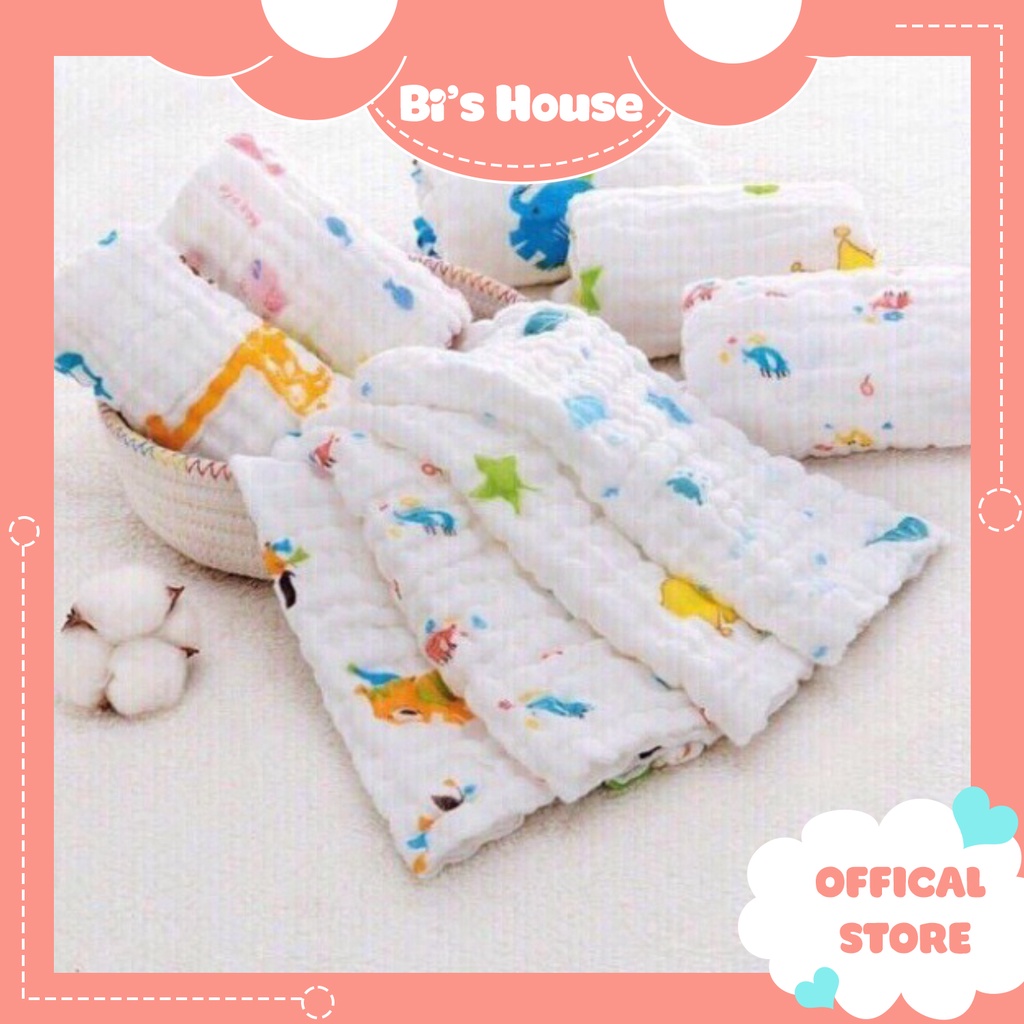 🌟 Khăn sữa xô nhăn 6 lớp sét hàng cao cấp mềm mịn cho bé 🍀