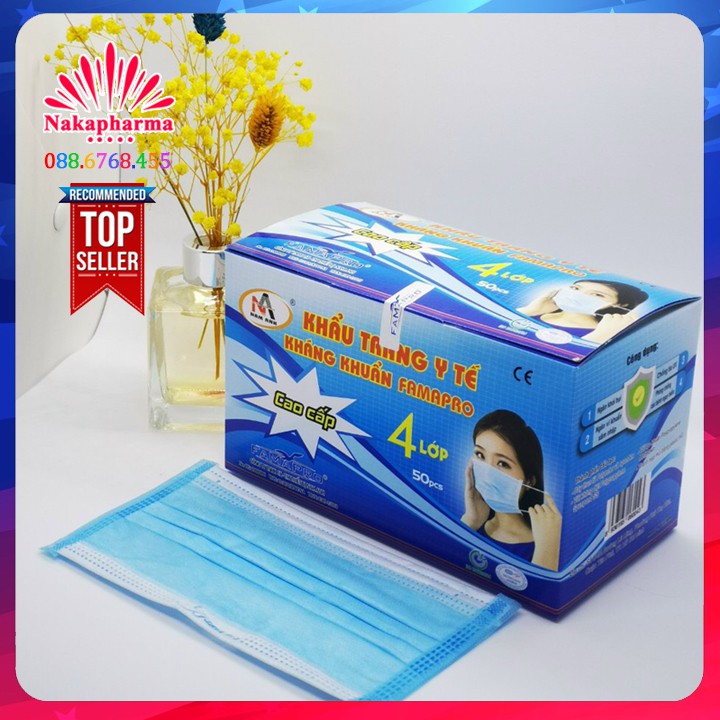 ✅ Khẩu Trang Y Tế Kháng Khuẩn FAMAPRO Nam Anh 4 Lớp Cao Cấp - Lọc vi khuẩn, mùi và bụi mịn, chống tia UV - Vải êm