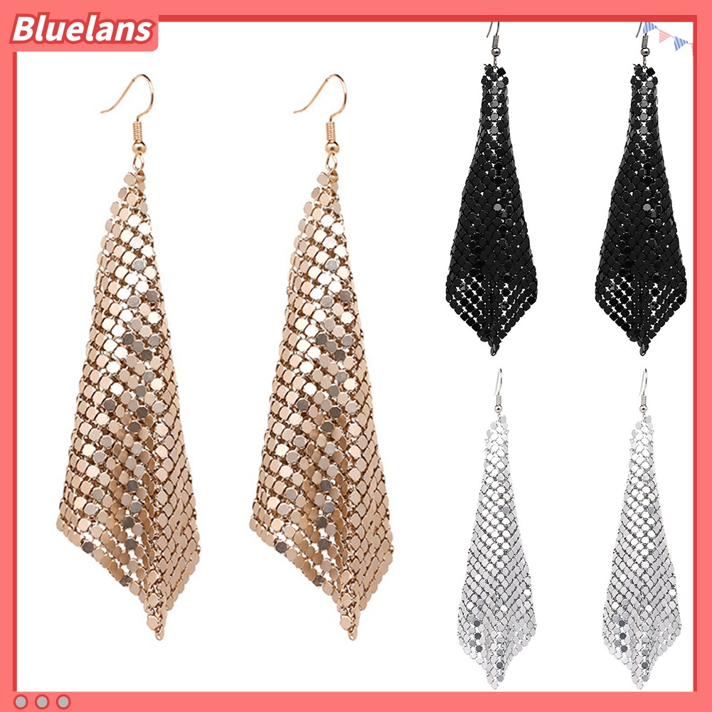 Đôi Bông Tai Dáng Dài Họa Tiết Lấp Lánh Thời Trang Cho Nữ