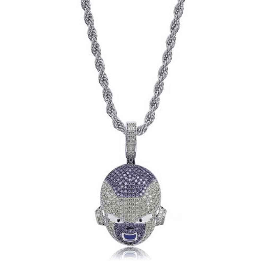 Dragon Ball Karakter Frieza Pendant Kalung Hip Hop Emas Perak Pesona Pria Kalung Perhiasan