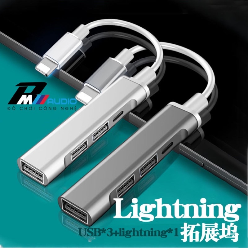 Bộ chia cổng USB,Hub USB-TyeC,Lightning có hỗ trợ OTG kết nối với điện thoại,bảo hành 1 đổi 1-BMVAUDIO